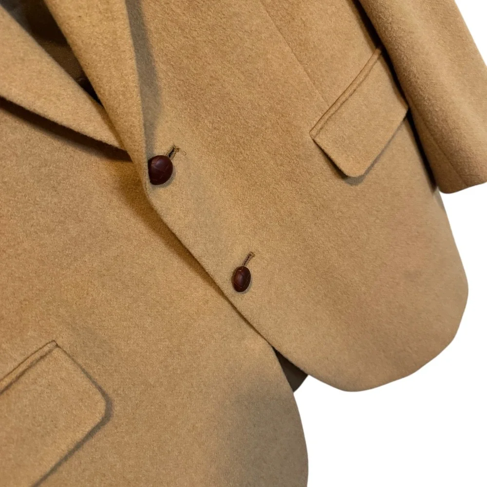 Evan-Picone Mens Camel Tan Wool Blazer Sport Coat‎ 42 Reg Two Button Single Vent